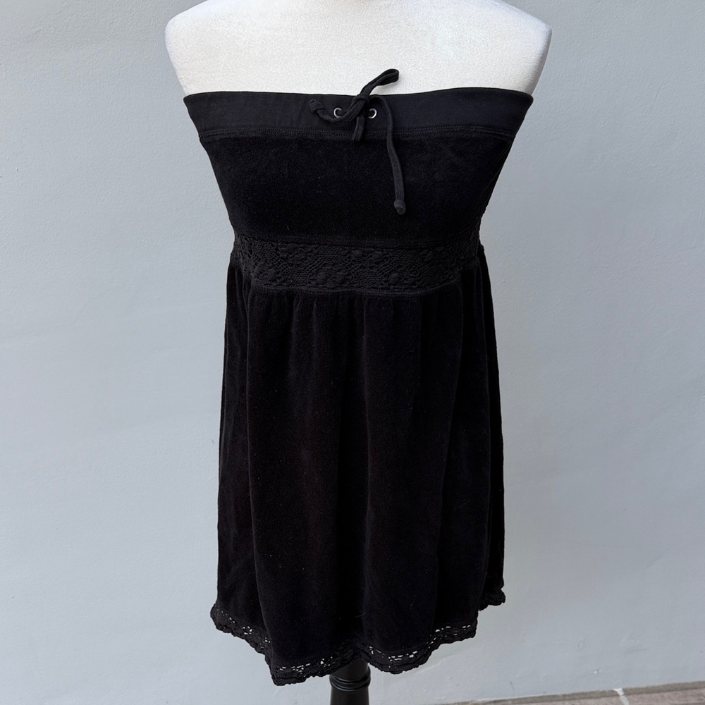 Juicy Couture Black Mini Babydoll Dress Coverup Size Medium